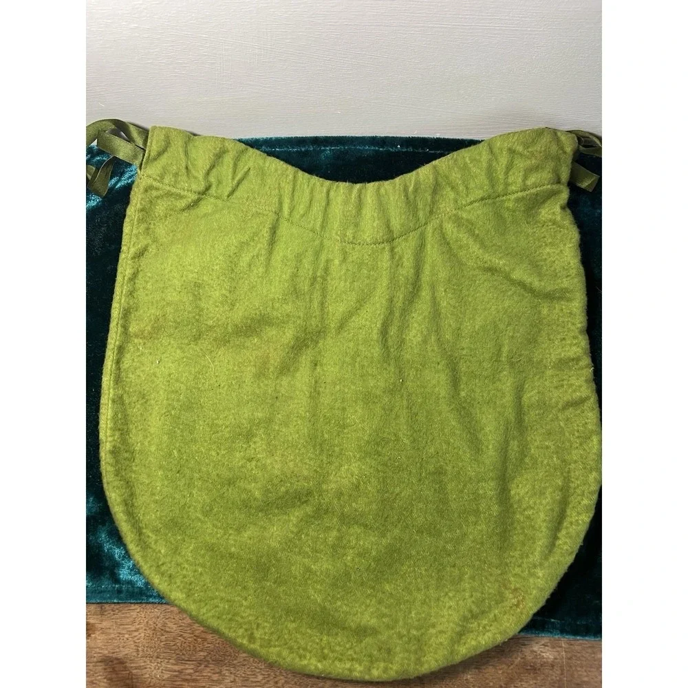 As Is-light Staining-4 Pc. Set Vintage Tiffany And Co. New York Green Felt Bags